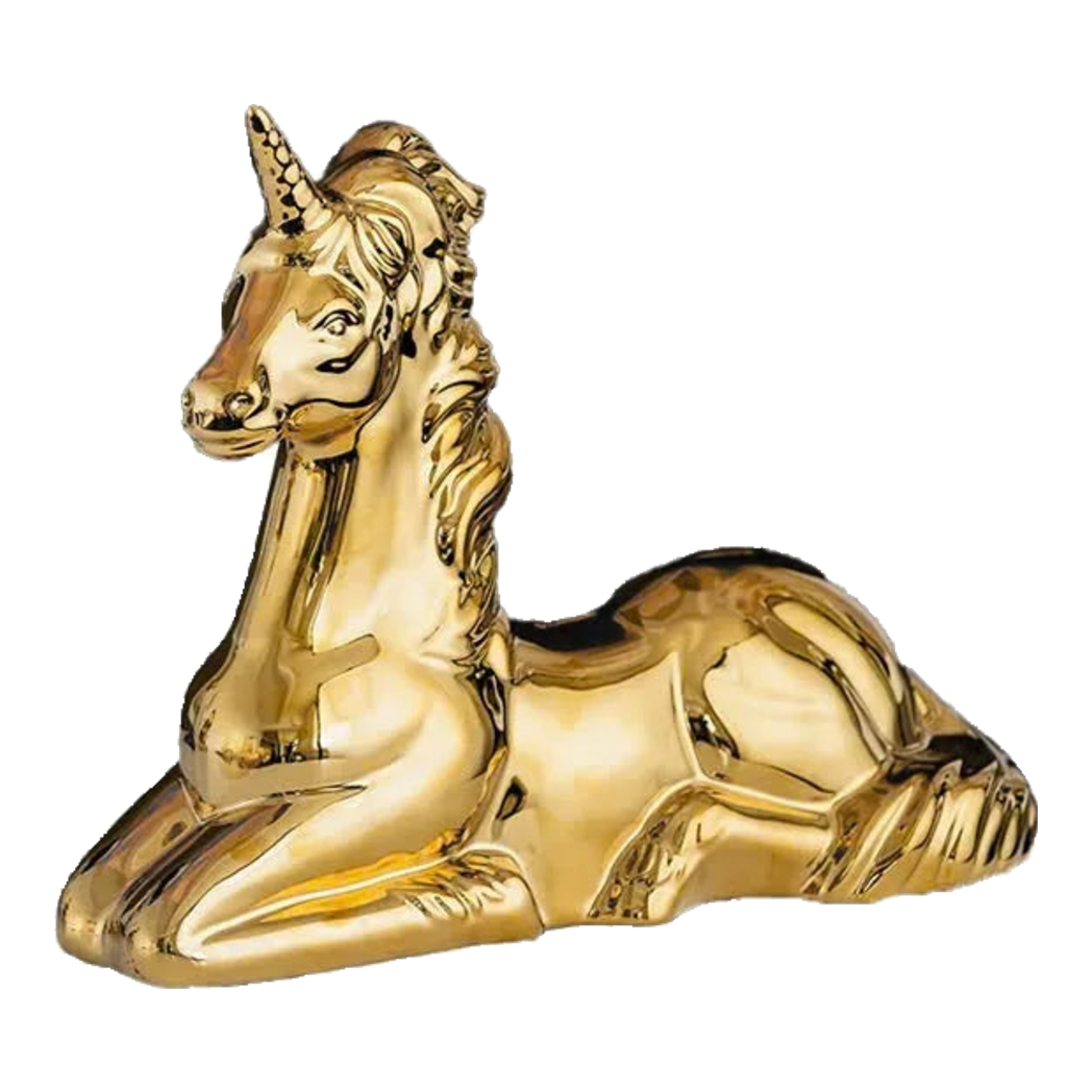 Tượng Trang Trí Golden Laying Unicorn Ss25