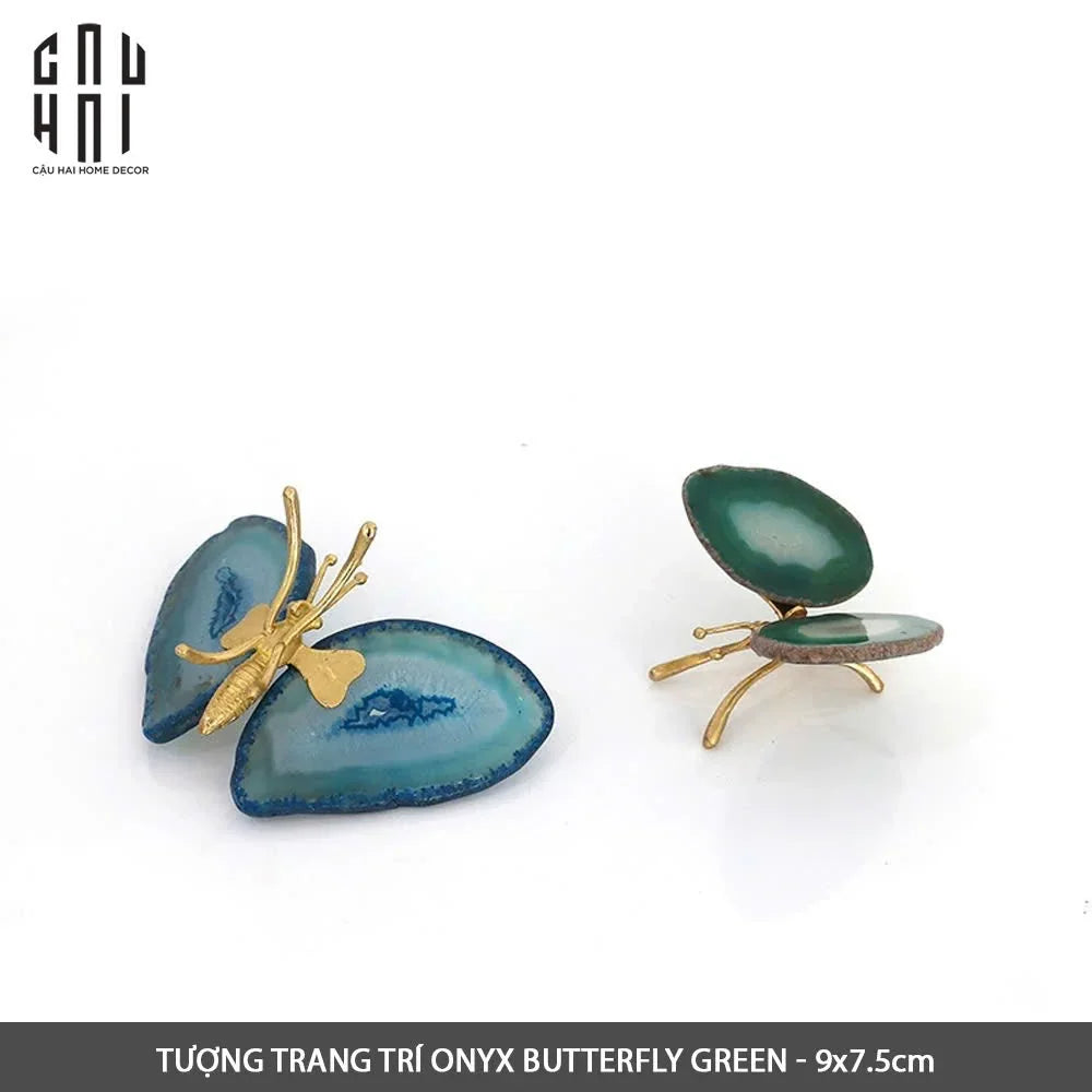 Tượng Trang Trí Onyx Butterfly - Green-TƯỢNG TRANG TRÍ-CẬU HAI HOME DECOR