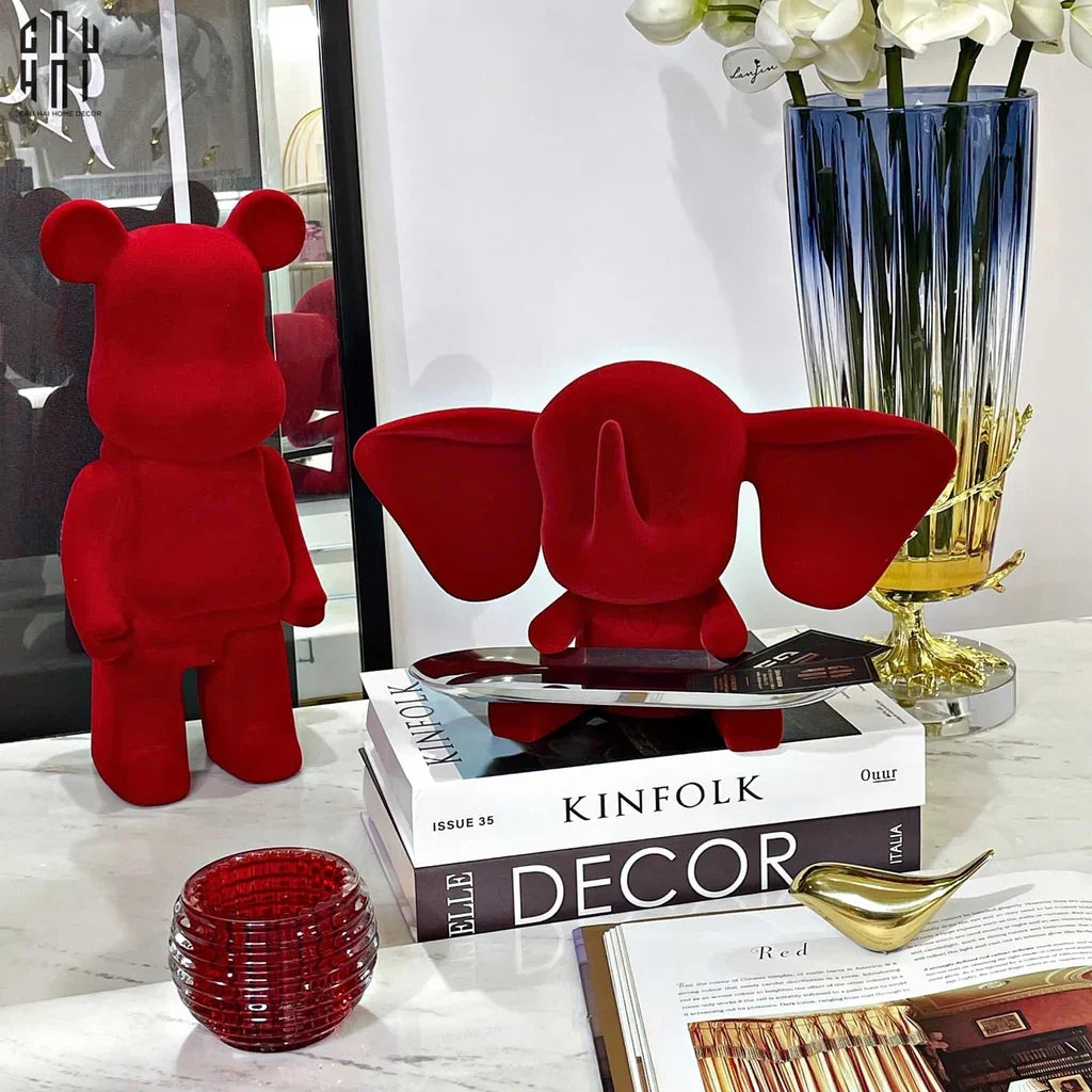 Tượng Trang Trí Red Velvet Bearbrick-TƯỢNG TRANG TRÍ-CẬU HAI HOME DECOR