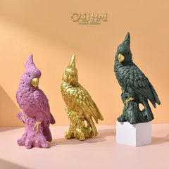 Tượng Vẹt Mào Celadon Parrot-CẬU HAI HOME DECOR