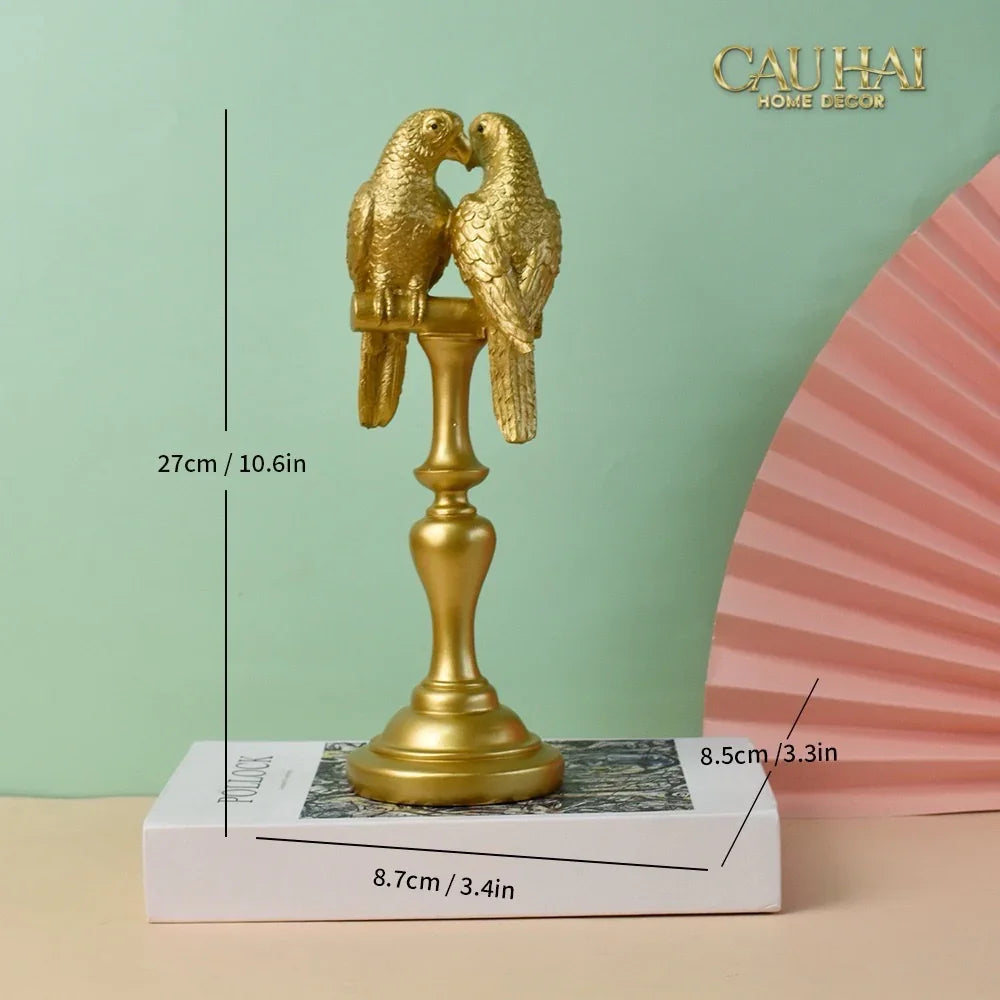 Tượng Vẹt Mào Duo Cockatoo H28 Aurum-TƯỢNG TRANG TRÍ-CẬU HAI HOME DECOR