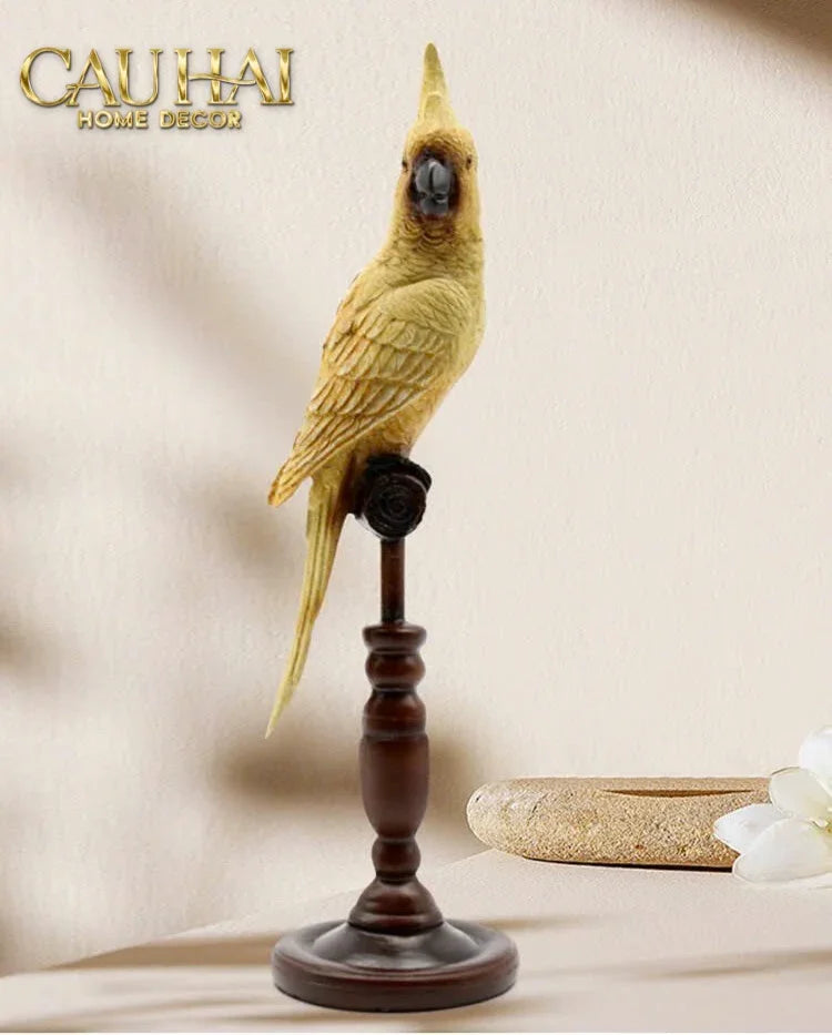 Tượng Vẹt Mào Emperor Cockatoo H28-TƯỢNG TRANG TRÍ-CẬU HAI HOME DECOR