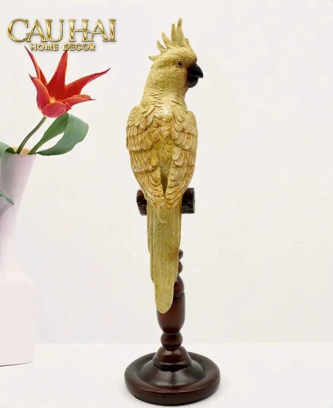 Tượng Vẹt Mào Emperor Cockatoo H28-TƯỢNG TRANG TRÍ-CẬU HAI HOME DECOR