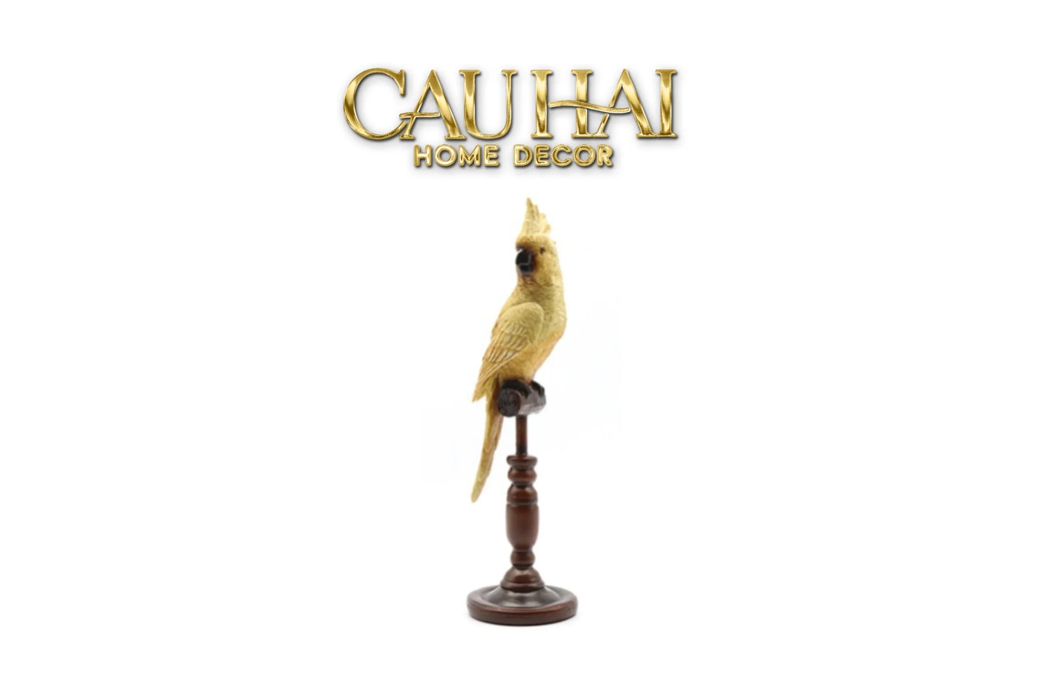 Tượng Vẹt Mào Emperor Cockatoo H28-TƯỢNG TRANG TRÍ-CẬU HAI HOME DECOR