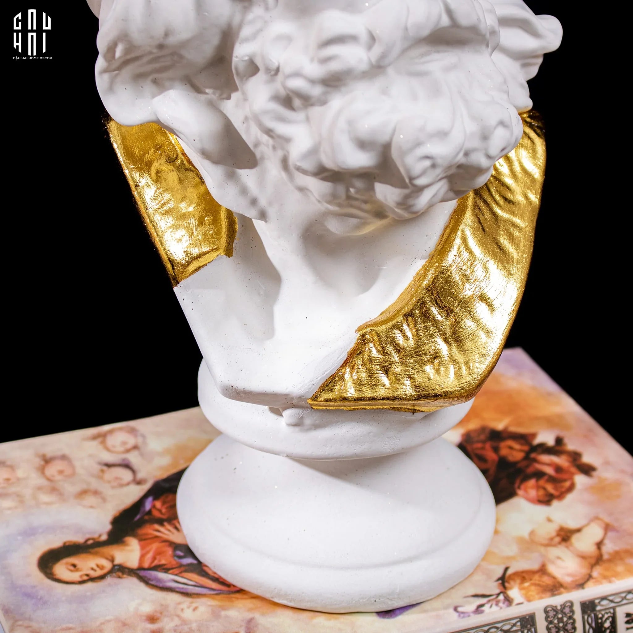 Tượng Zeus Premium Dát Vàng 24K H32-TƯỢNG TRANG TRÍ-CẬU HAI HOME DECOR