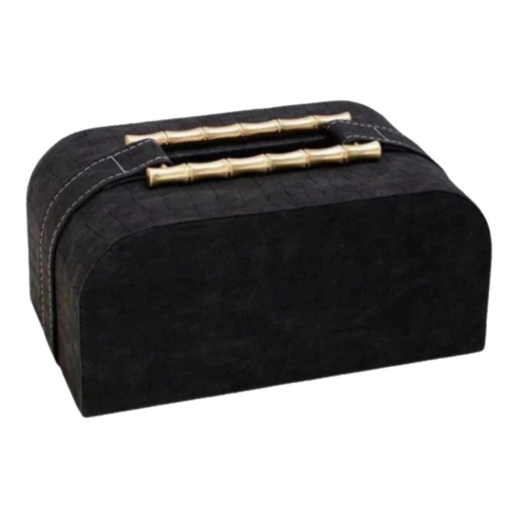 Maison Couture - Hộp Khăn Giấy Gỗ Sồi Bọc Da Cao Cấp Bamboo Signature Saddles - Savoir / Ivoire 22x13-HỘP KHĂN GIẤY-Đối tác tại Trung Quốc theo từng đơn đặt hàng-Savoir-CẬU HAI HOME DECOR
