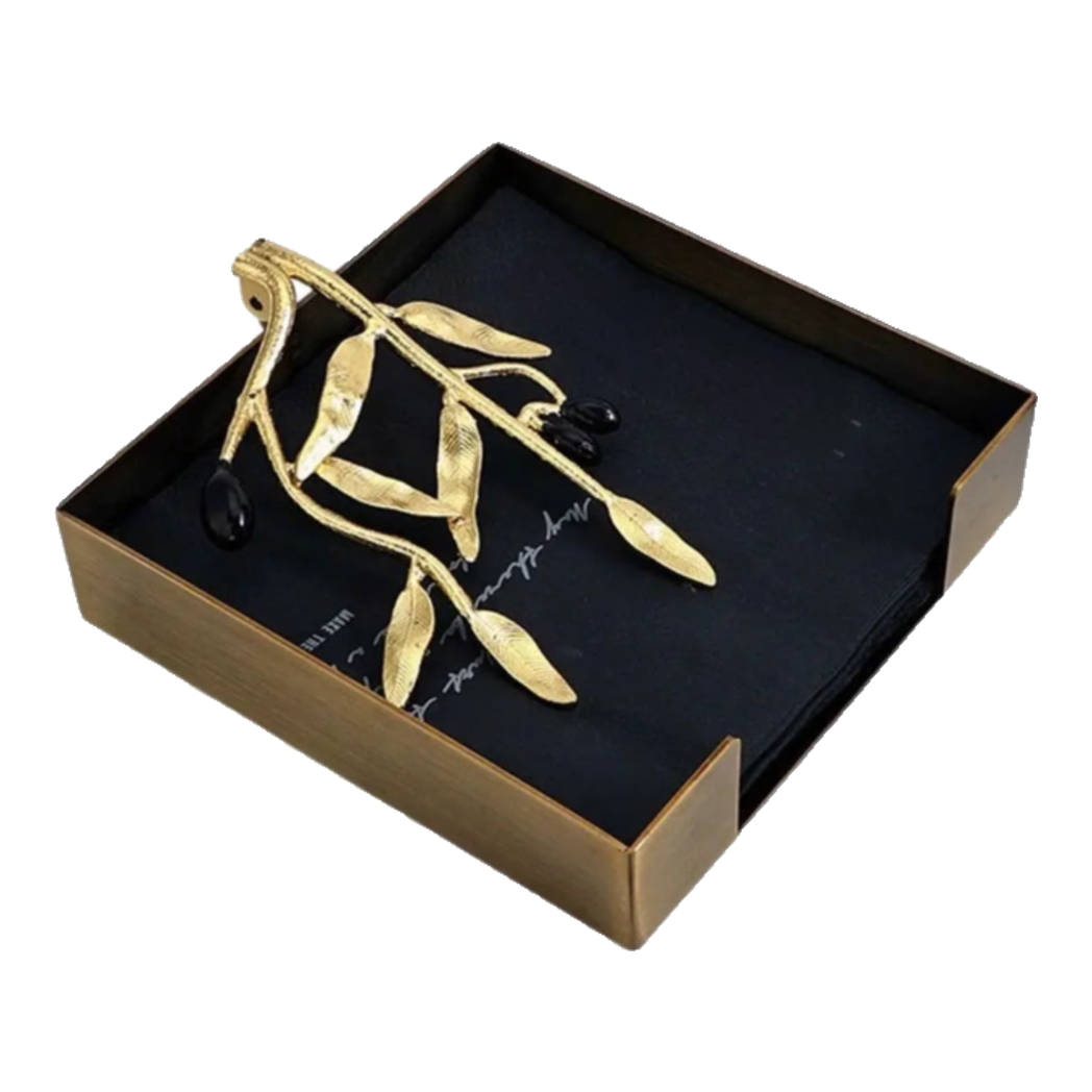 Maison Couture - Khay Giấy Brasson Mistletoe Tissue Tray-HỘP KHĂN GIẤY-Đối tác tại Trung Quốc theo từng đơn đặt hàng-BRASSON OLIVE BRANCH-CẬU HAI HOME DECOR