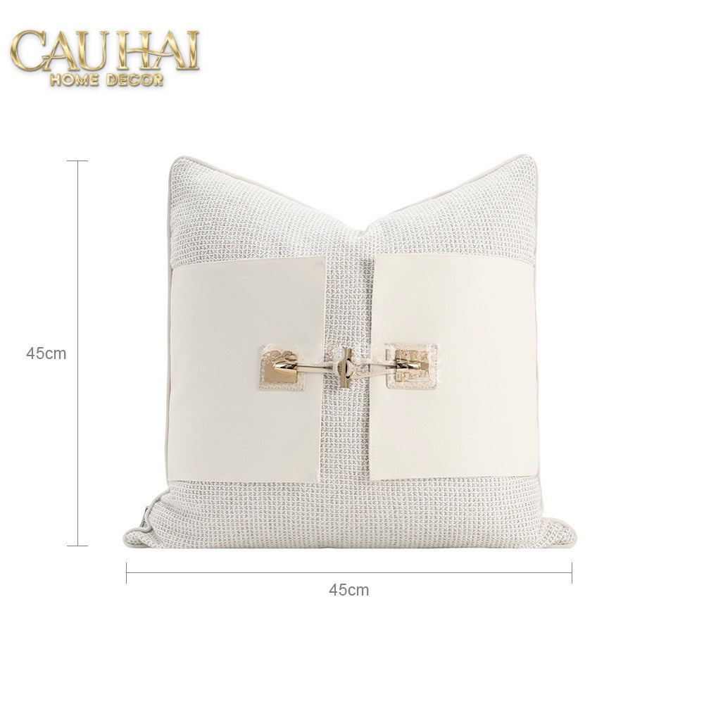 Vỏ Gối Bouclé Lock Atelier Ivory 45x45-VỎ GỐI SOFA-CẬU HAI HOME DECOR-CẬU HAI HOME DECOR