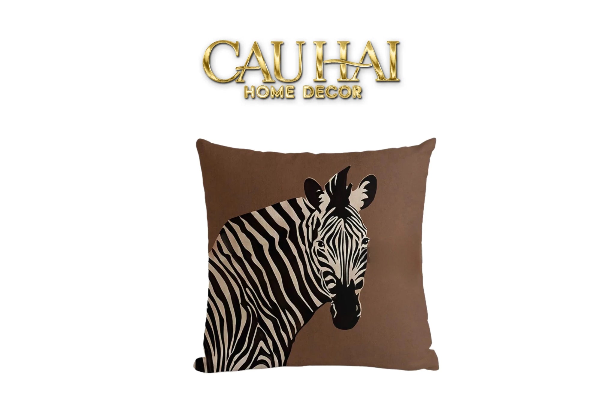 Vỏ Gối Canvas Fiber Zèbre Brun 45-VỎ GỐI-CẬU HAI HOME DECOR