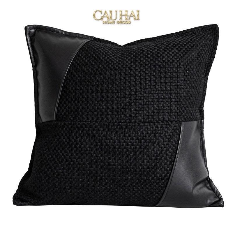Vỏ Gối Canvas Intrecciato Lux Leather Phantom 50-VỎ GỐI-CẬU HAI HOME DECOR