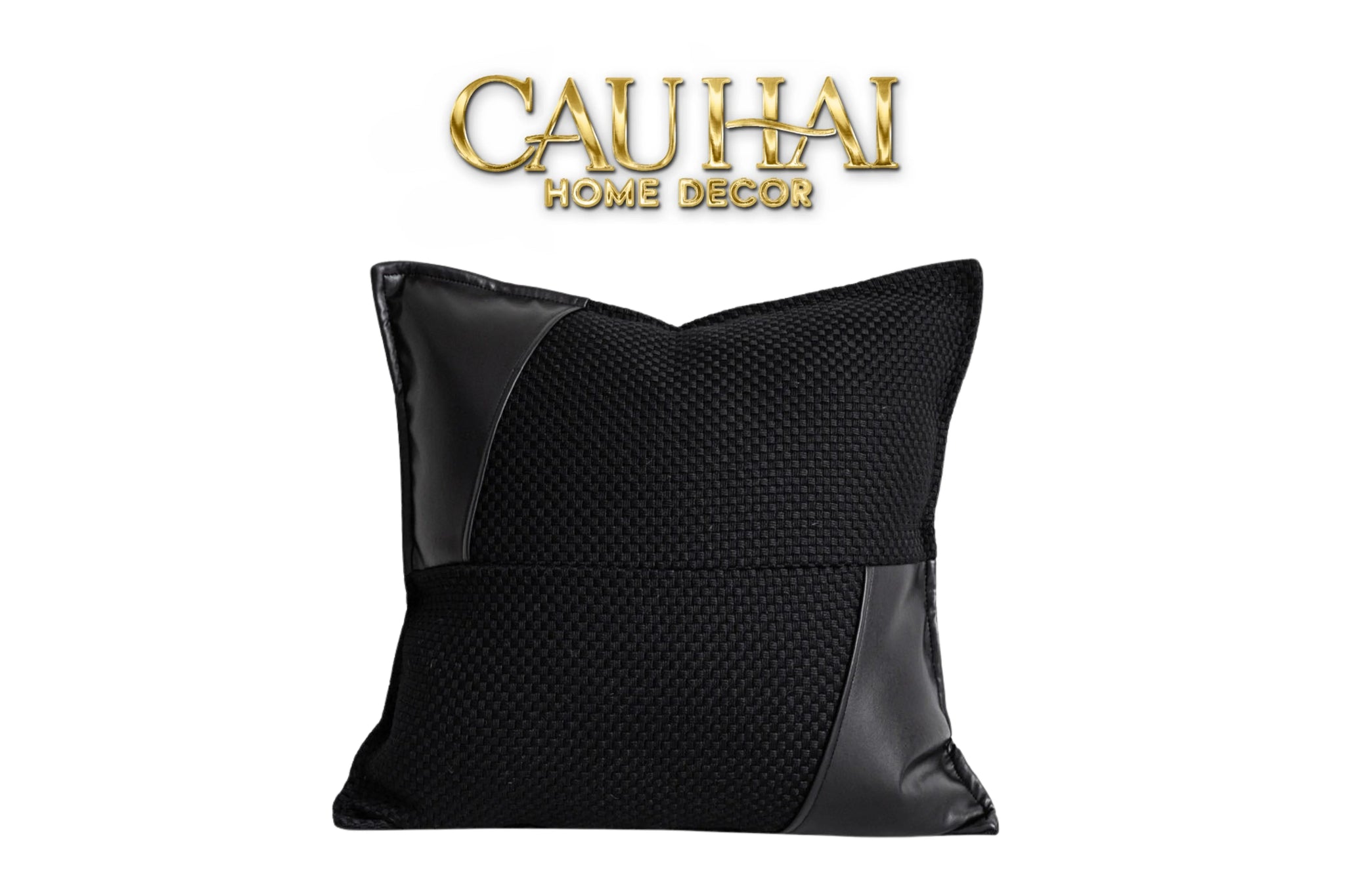 Vỏ Gối Canvas Intrecciato Lux Leather Phantom 50-VỎ GỐI-CẬU HAI HOME DECOR