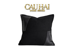 Vỏ Gối Canvas Intrecciato Lux Leather Phantom 50-VỎ GỐI-CẬU HAI HOME DECOR