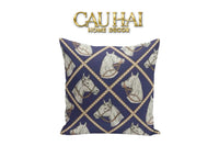 Vỏ Gối Canvas Navy Wisteria Pegasus 45-VỎ GỐI-CẬU HAI HOME DECOR