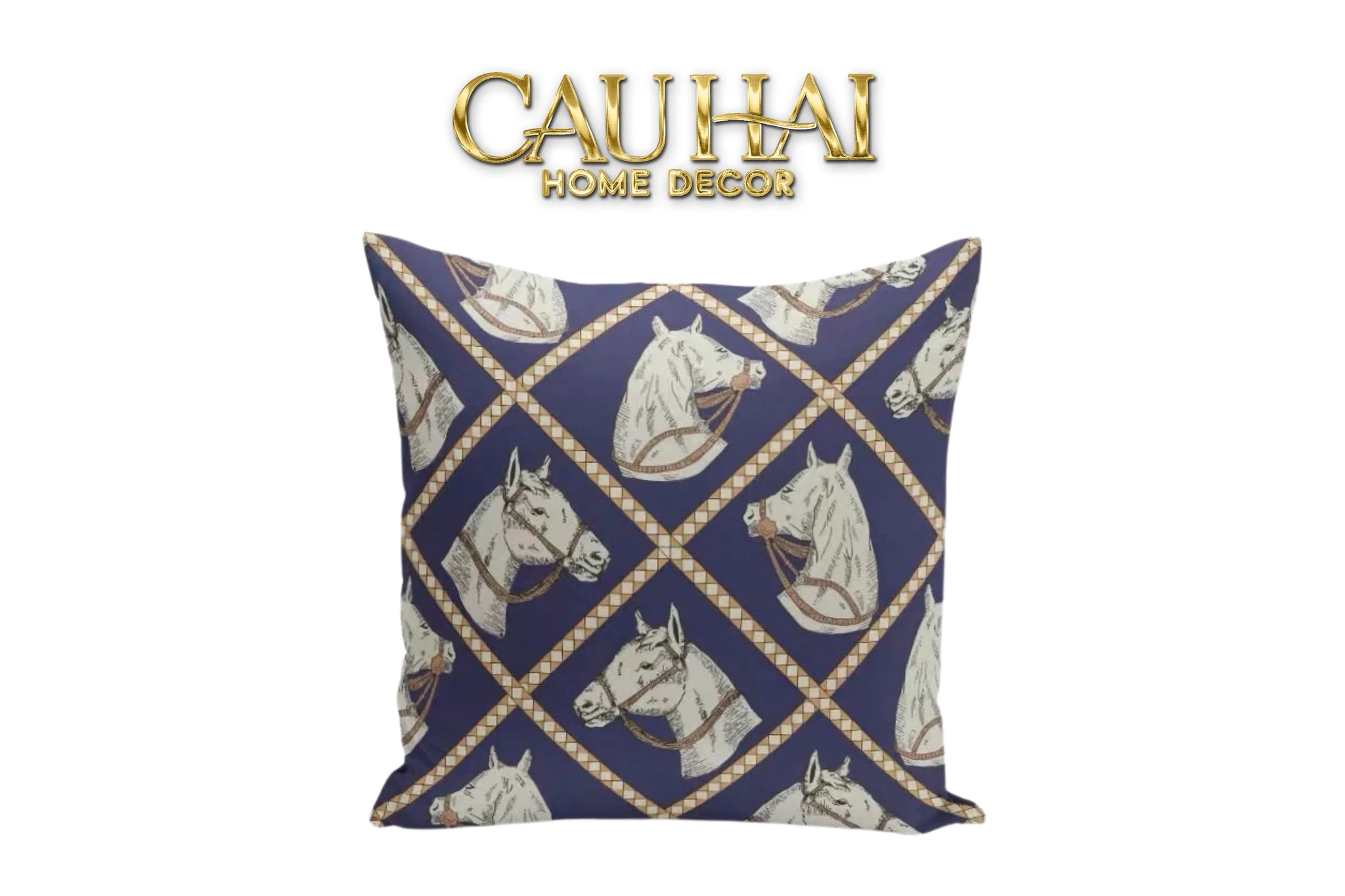 Vỏ Gối Canvas Navy Wisteria Pegasus 45-VỎ GỐI-CẬU HAI HOME DECOR