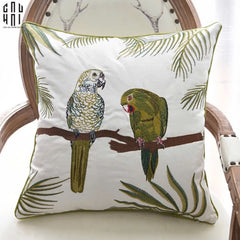 Vỏ Gối Canvas Thêu Tropical Harmony Lovebird 45-VỎ GỐI-CẬU HAI HOME DECOR