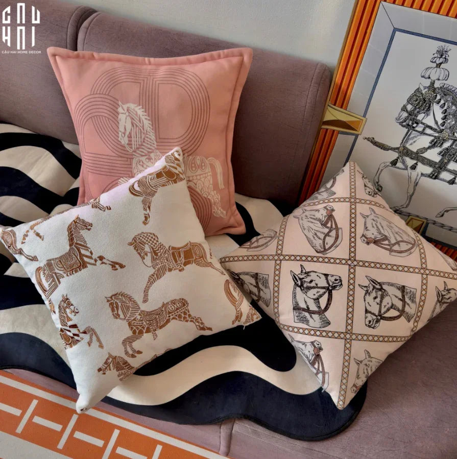 Vỏ Gối Canvas White Pegasus 45.-VỎ GỐI-CẬU HAI HOME DECOR