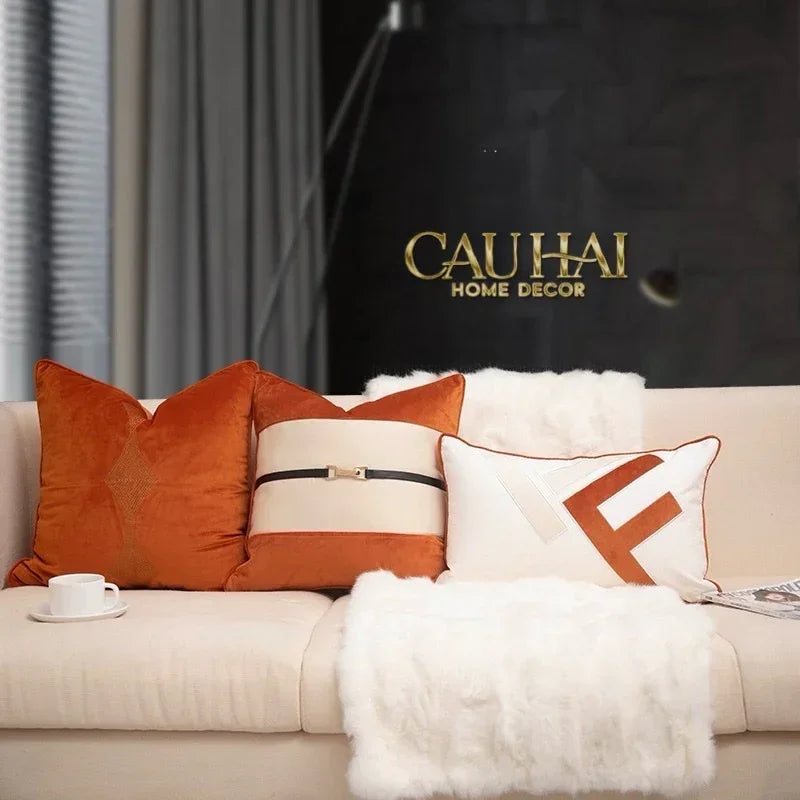 Vỏ Gối Équestre Harnais - Burnt Sienna 45-VỎ GỐI-Đối tác tại Trung Quốc theo từng đơn đặt hàng-CẬU HAI HOME DECOR