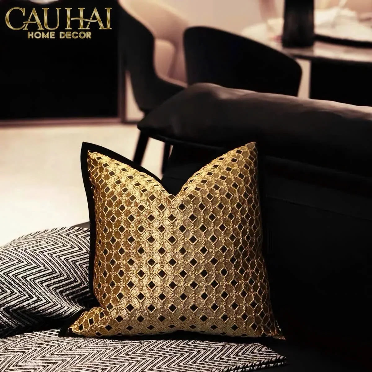 Vỏ Gối Jacquard D’Or Lattice 50-VỎ GỐI-CẬU HAI HOME DECOR