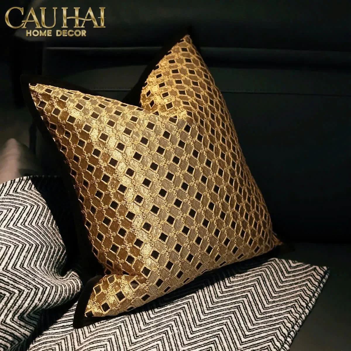 Vỏ Gối Jacquard D’Or Lattice 50-VỎ GỐI-CẬU HAI HOME DECOR