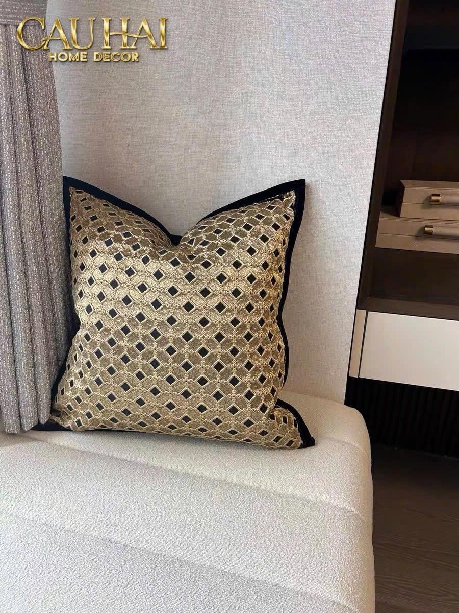 Vỏ Gối Jacquard D’Or Lattice 50-VỎ GỐI-CẬU HAI HOME DECOR