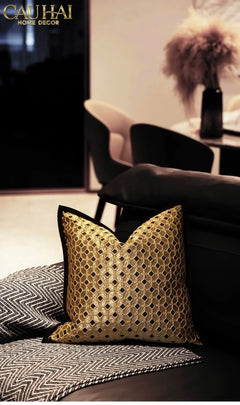 Vỏ Gối Jacquard D’Or Lattice 50-VỎ GỐI-CẬU HAI HOME DECOR