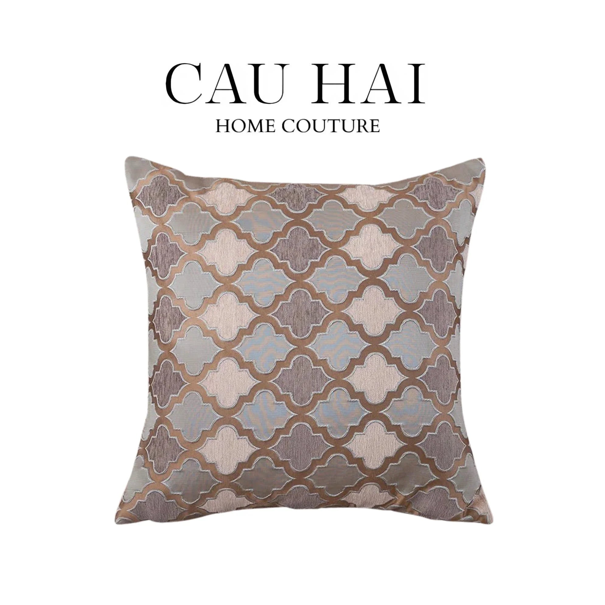 Vỏ Gối Jacquard Silk Gris Avalon 45.-VỎ GỐI-CẬU HAI HOME DECOR