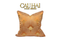 Vỏ Gối Jacquard Tangerine D'Or Art Déco Fan 45-CẬU HAI HOME DECOR