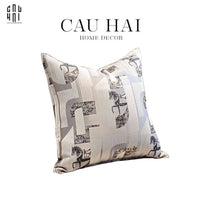 Vỏ Gối Jacquard White Silk Gallop 50x50-VỎ GỐI-CẬU HAI HOME DECOR