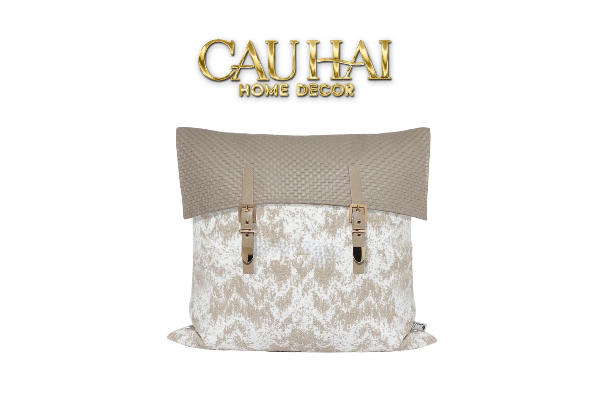 Vỏ Gối Latte Intrecciato Jardin D'Or Tonkin 45-VỎ GỐI-CẬU HAI HOME DECOR