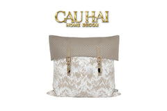 Vỏ Gối Latte Intrecciato Jardin D'Or Tonkin 45-VỎ GỐI-CẬU HAI HOME DECOR