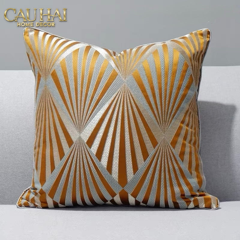 Vỏ Gối Lụa Jacquard Aurum Sunburst 45-VỎ GỐI-CẬU HAI HOME DECOR