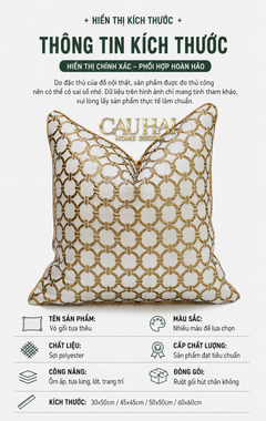 Vỏ Gối Lụa Jacquard D'Or Orion Chain Motif 45-VỎ GỐI-CẬU HAI HOME DECOR