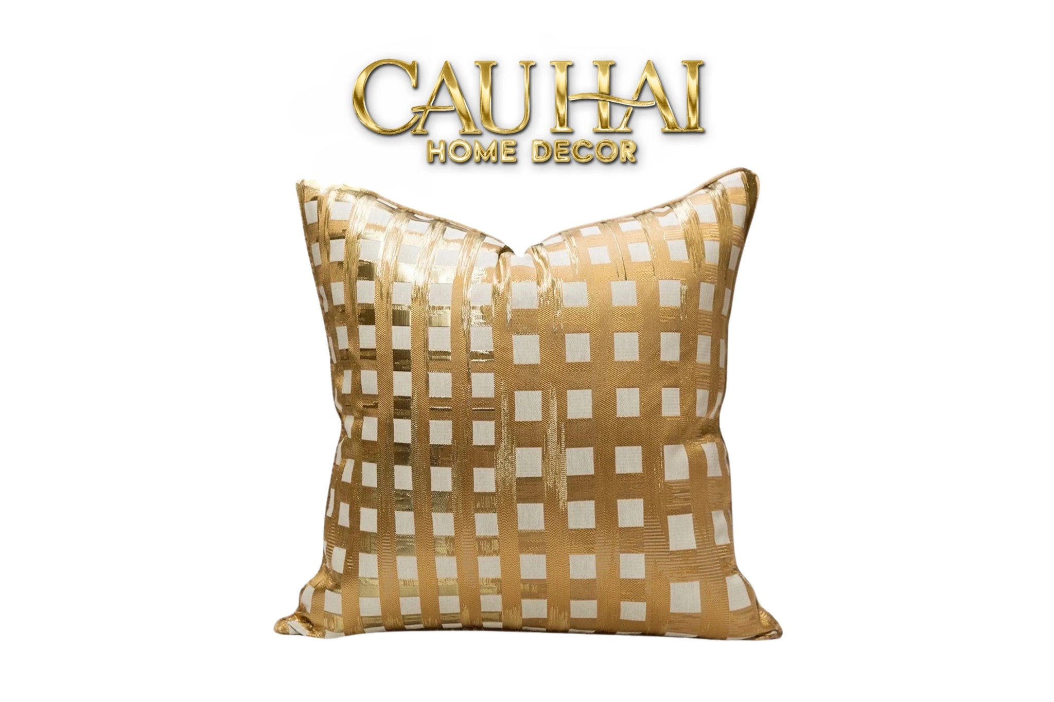 Vỏ Gối Lụa Jacquard Fence 50-VỎ GỐI-CẬU HAI HOME DECOR