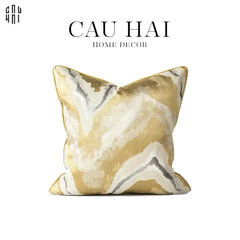 Vỏ Gối Lụa Jacquard Gold Fountain 45.-CẬU HAI HOME DECOR
