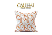 Vỏ Gối Lụa Satin Art Deco Éventail Terra 45-VỎ GỐI-CẬU HAI HOME DECOR