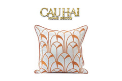 Vỏ Gối Lụa Satin Art Deco Éventail Terra 45-VỎ GỐI-CẬU HAI HOME DECOR