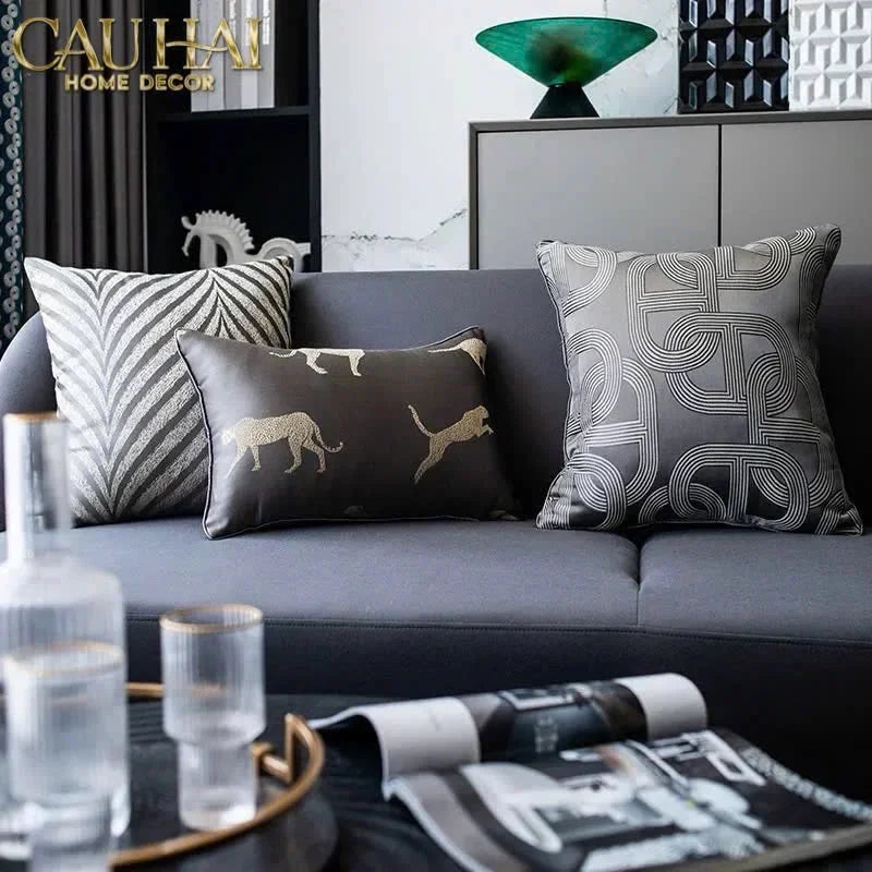 Vỏ Gối Lụa Satin Chaîne D’Ancre Gris 50-VỎ GỐI-CẬU HAI HOME DECOR