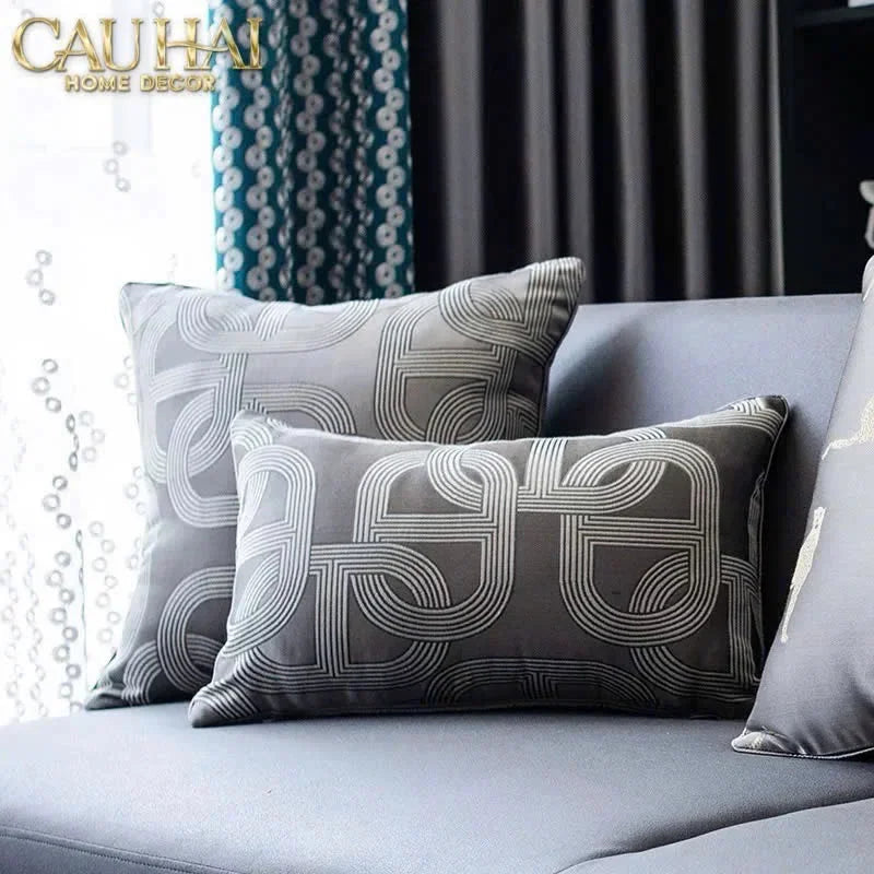 Vỏ Gối Lụa Satin Chaîne D’Ancre Gris 50-VỎ GỐI-CẬU HAI HOME DECOR
