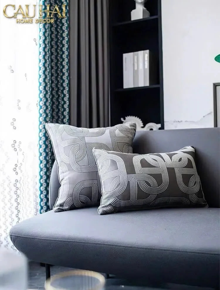 Vỏ Gối Lụa Satin Chaîne D’Ancre Gris 50-VỎ GỐI-CẬU HAI HOME DECOR