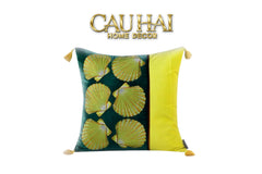 Vỏ Gối Lụa Thêu Velvet Scallop Raised Silk Embroidered Cushion 45-VỎ GỐI-CẬU HAI HOME DECOR