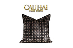 Vỏ Gối Nhung Argent Velvet Cannage Enigma 45-CẬU HAI HOME DECOR