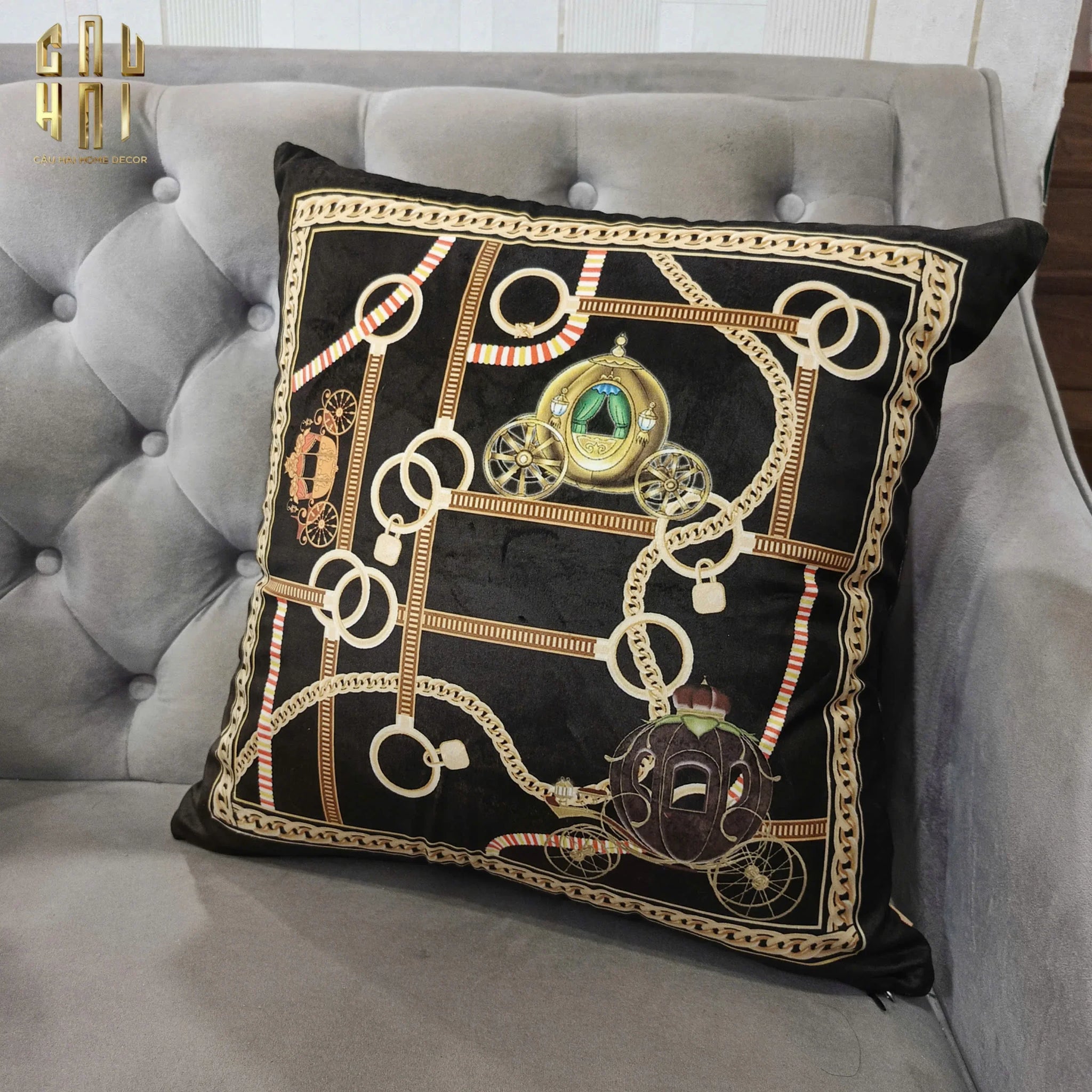 Vỏ Gối Nhung Braided Leather 45.-VỎ GỐI-CẬU HAI HOME DECOR