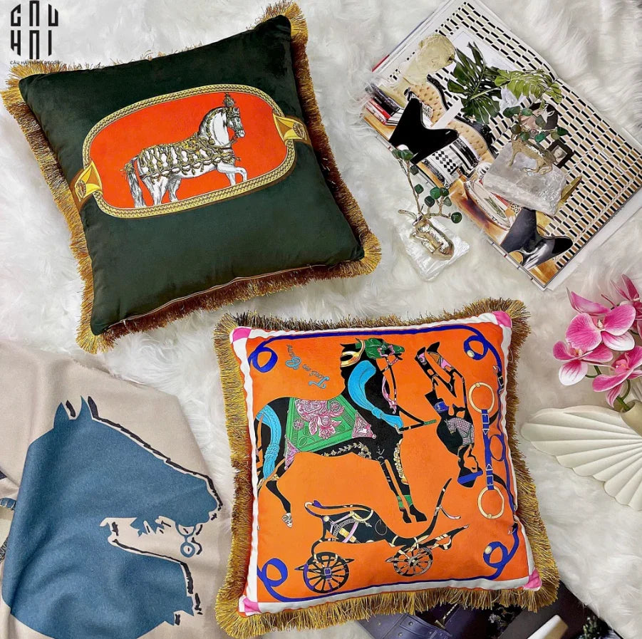 Vỏ Gối Nhung Cannes Et Pommeaux 45.-VỎ GỐI-CẬU HAI HOME DECOR