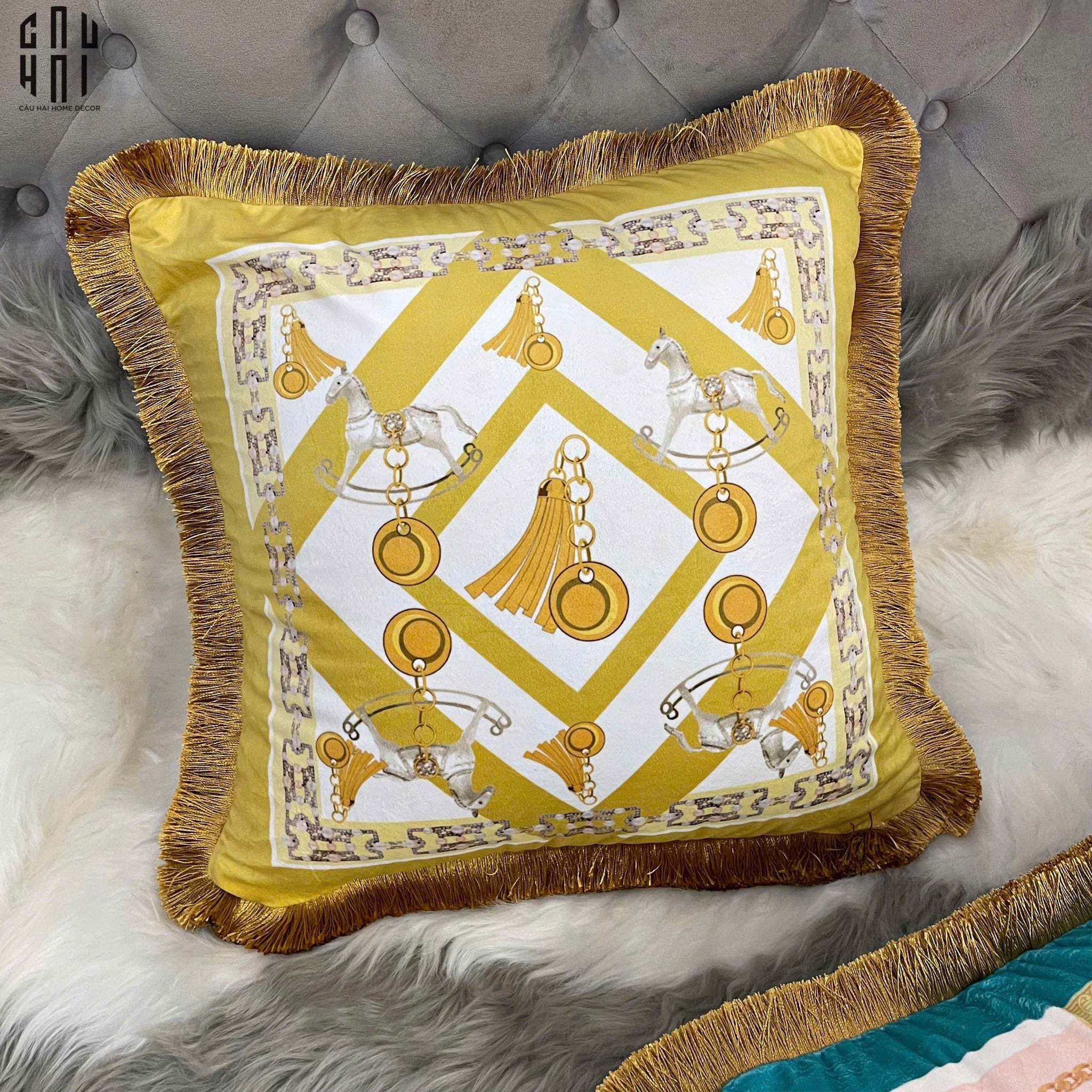 Vỏ Gối Nhung Cao Cấp Bride De Luxe 45.-VỎ GỐI-CẬU HAI HOME DECOR