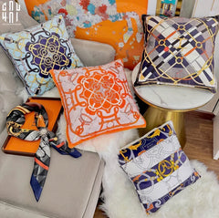 Vỏ Gối Nhung Cao Cấp Eperon D'Or 45. - Orange-VỎ GỐI-CẬU HAI HOME DECOR