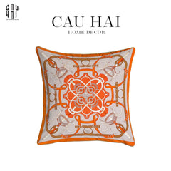 Vỏ Gối Nhung Cao Cấp Eperon D'Or 45. - Orange-VỎ GỐI-CẬU HAI HOME DECOR