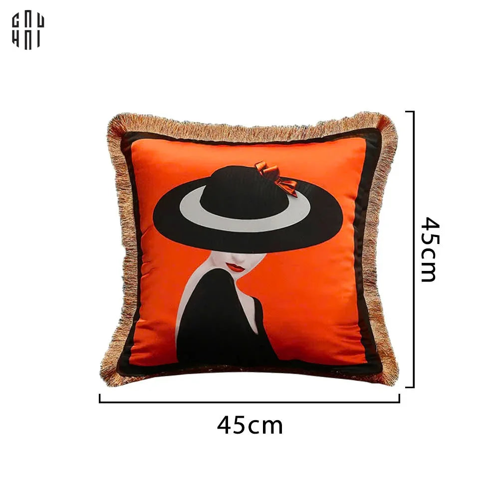 Vỏ Gối Nhung Cao Cấp Orange Laurel 45.-VỎ GỐI-CẬU HAI HOME DECOR