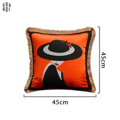 Vỏ Gối Nhung Cao Cấp Orange Laurel 45.-VỎ GỐI-CẬU HAI HOME DECOR