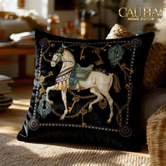 Vỏ Gối Nhung Cheval de Fête d’Or de Dorées 45-CẬU HAI HOME DECOR