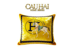 Vỏ Gối Nhung Cheval de Fetes Voyages Signature H 45-VỎ GỐI-CẬU HAI HOME DECOR